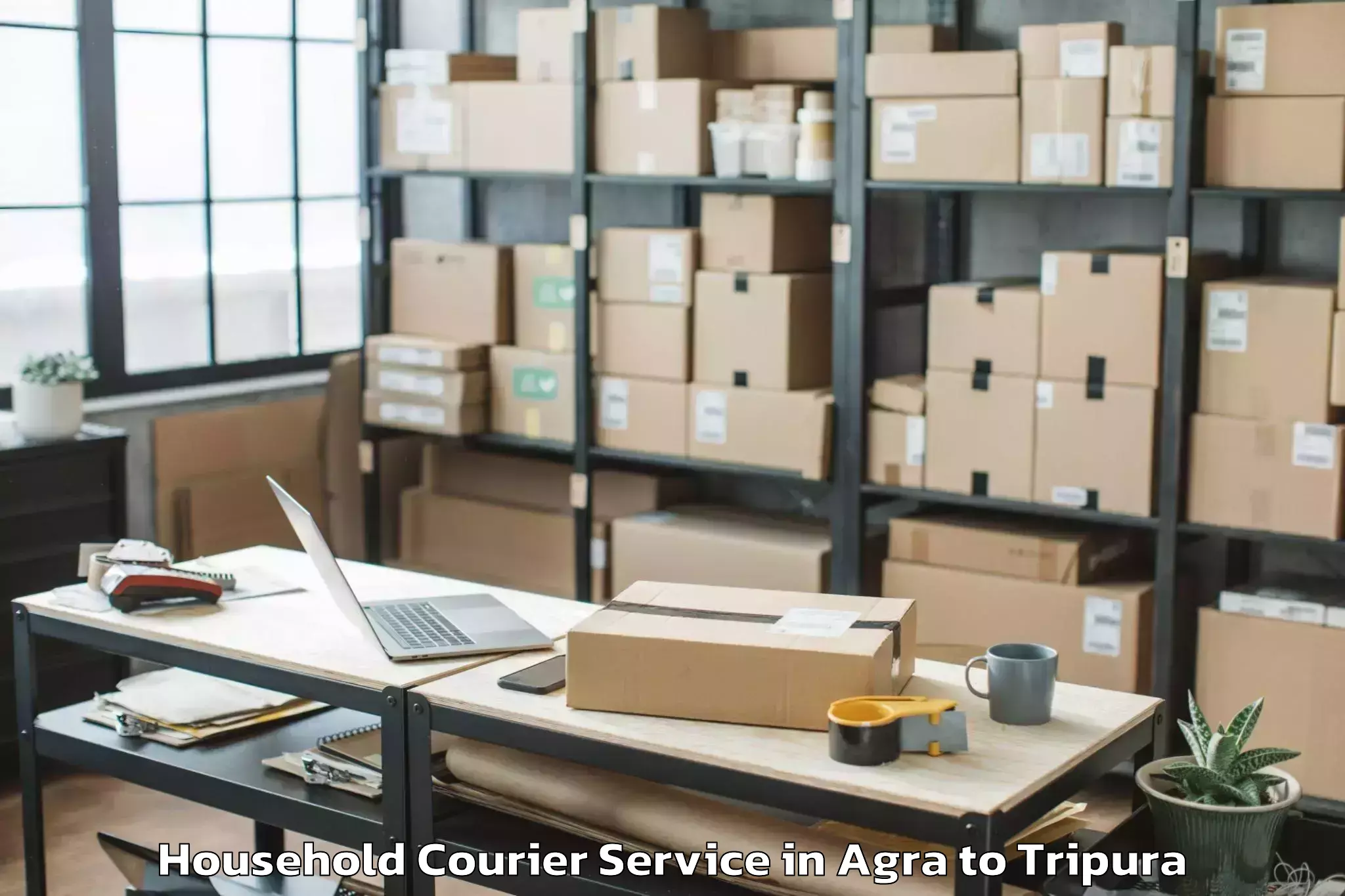 Easy Agra to Amarpur Household Courier Booking